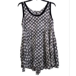 Free People Black White Sleeveless Molly Dot Swing Tunic Mini Dress